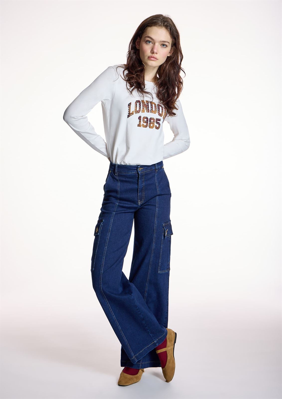 JEANS  Alba Conde 5538 CARGO CON BOLSILLOS LATERALES - Imagen 1