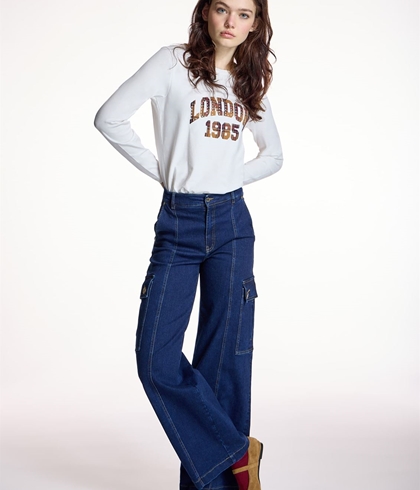 JEANS  Alba Conde 5538 CARGO CON BOLSILLOS LATERALES - Imagen 1