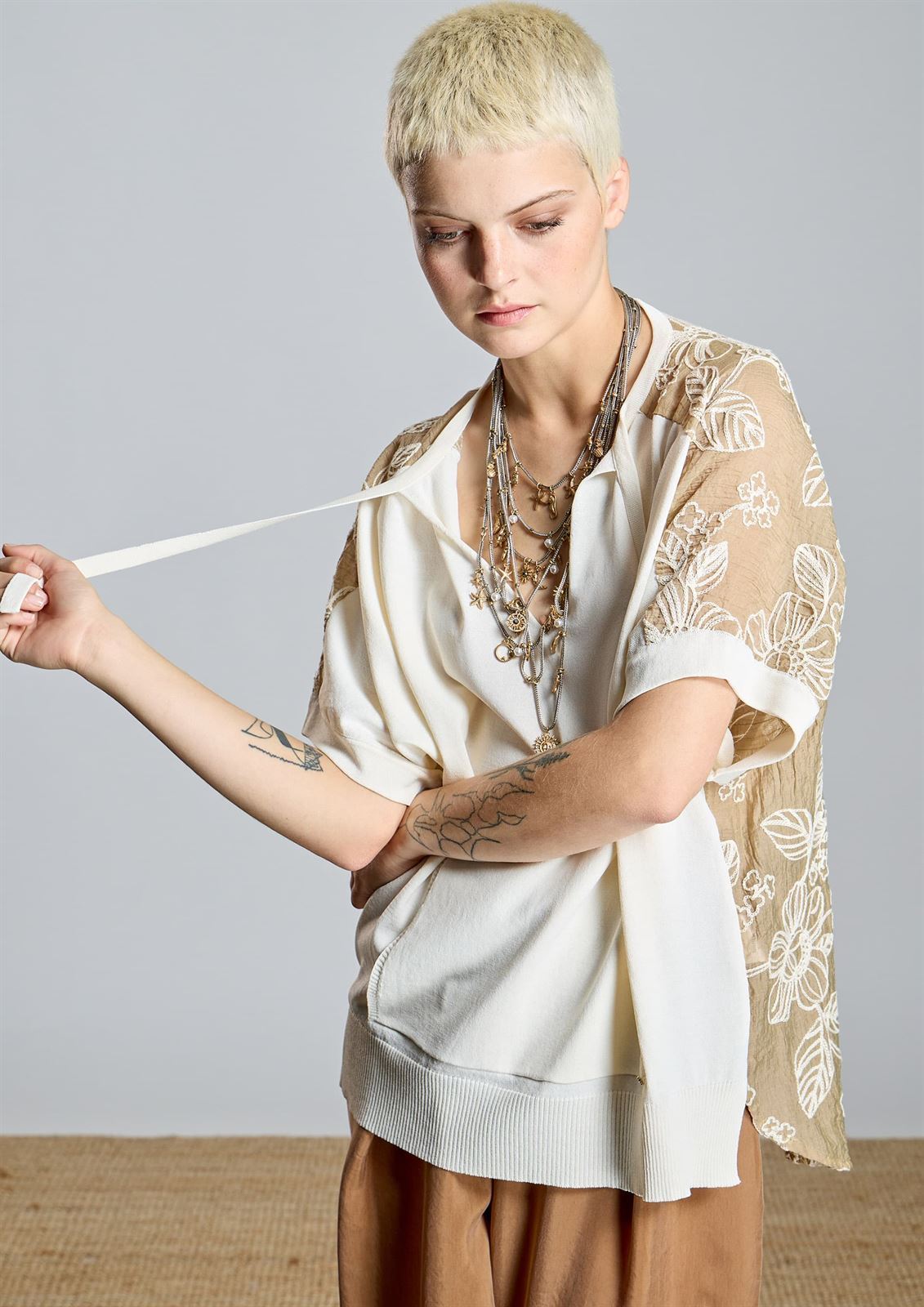 Jersei Alba Conde 2830-582-63 crudo combinado - Imagen 1