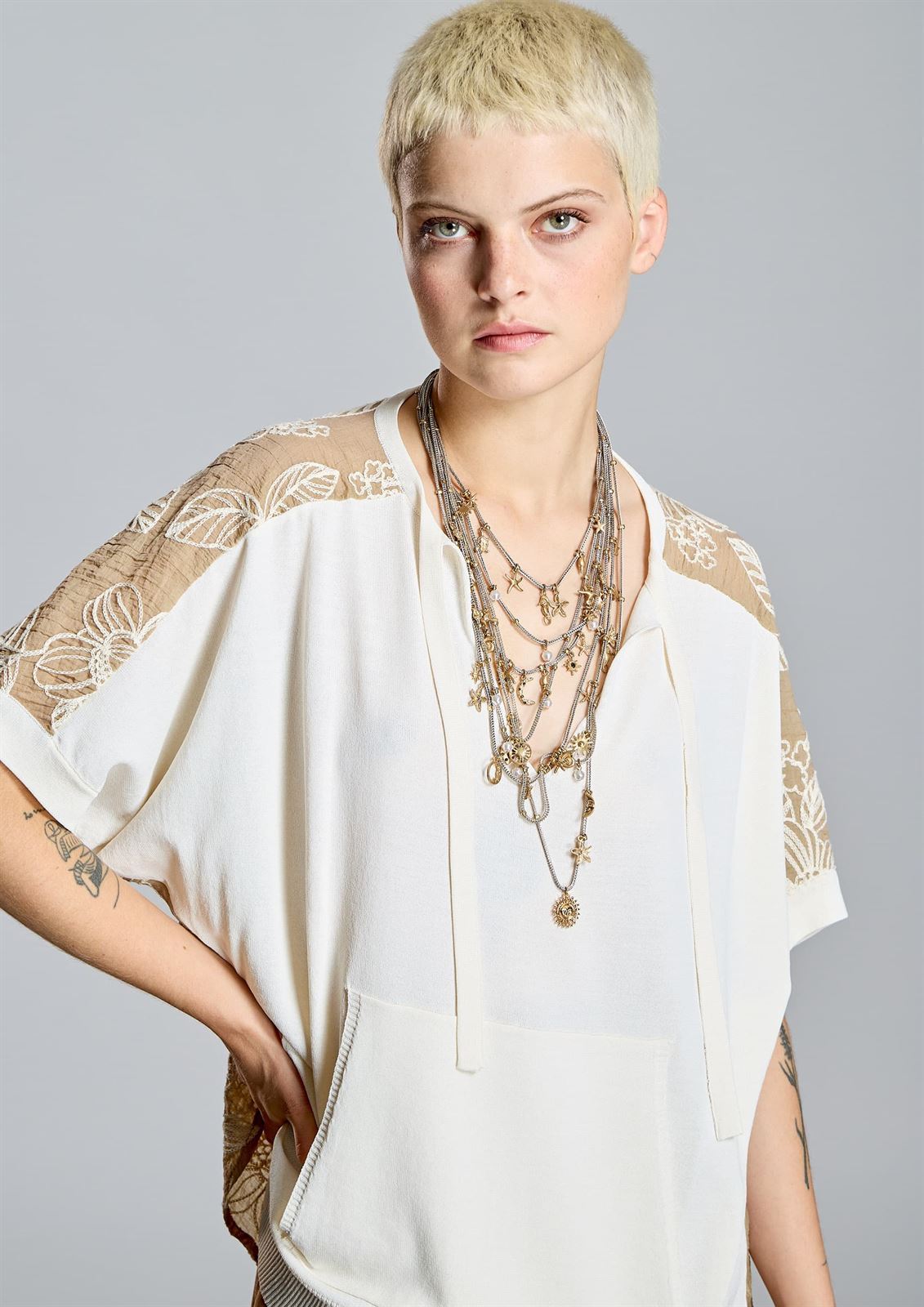 Jersei Alba Conde 2830-582-63 crudo combinado - Imagen 3