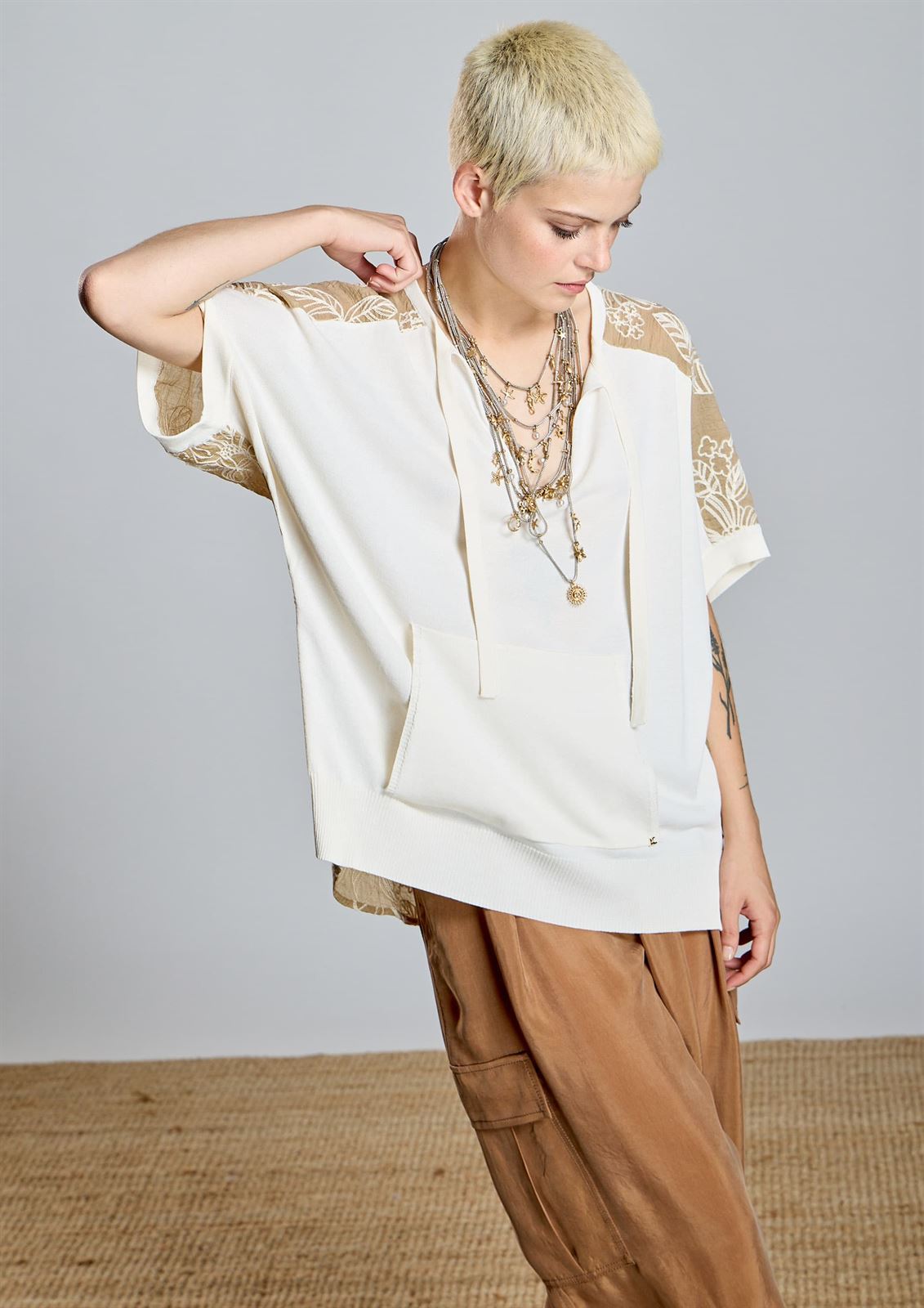 Jersei Alba Conde 2830-582-63 crudo combinado - Imagen 4