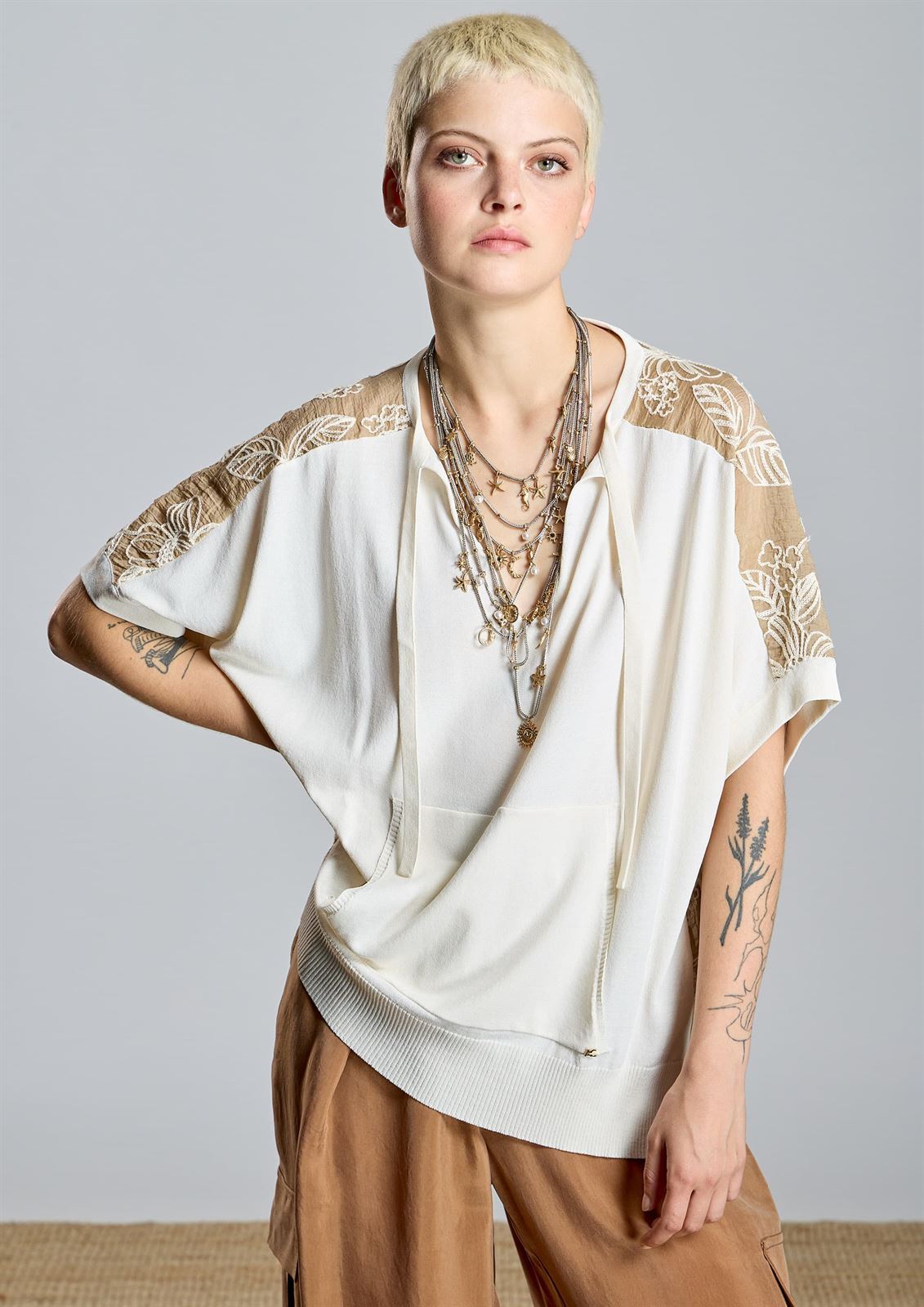 Jersei Alba Conde 2830-582-63 crudo combinado - Imagen 5