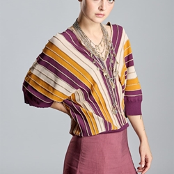 Jersei Alba Conde 2838-583-82 rayas multicolor ocres burdeos - Imagen 1