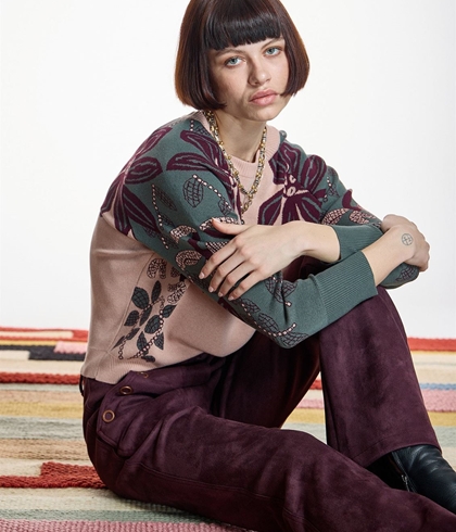 JERSEI ALBA CONDE 6834  PUNTO ROSA ESTAMAPADO FLORAL - Imagen 1