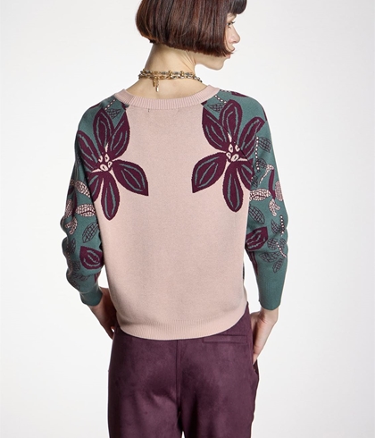 JERSEI ALBA CONDE 6834  PUNTO ROSA ESTAMAPADO FLORAL - Imagen 2