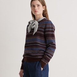 Jersey  43517  Jersey Jacquard con lana marrón. - Imagen 1