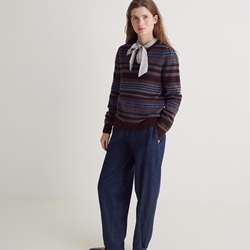 Jersey  43517  Jersey Jacquard con lana marrón. - Imagen 2