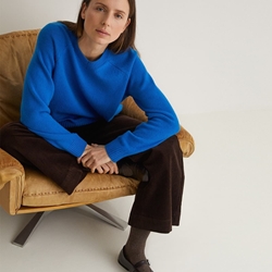 Jersey 43537 MEZCLA LANA CUELLO PICO AZUL - Imagen 1