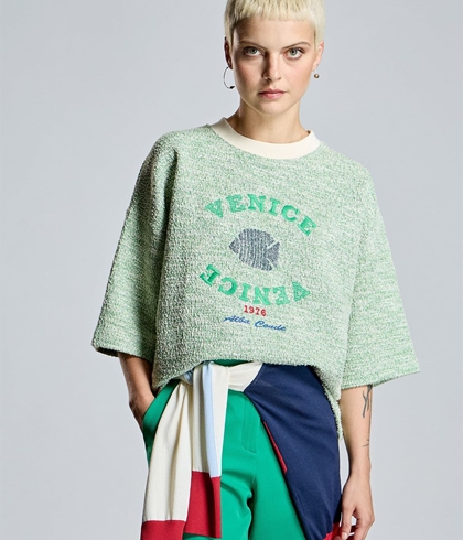 Jersey Alba Conde 2823-505-22 VENICE  verde lurex - Imagen 1