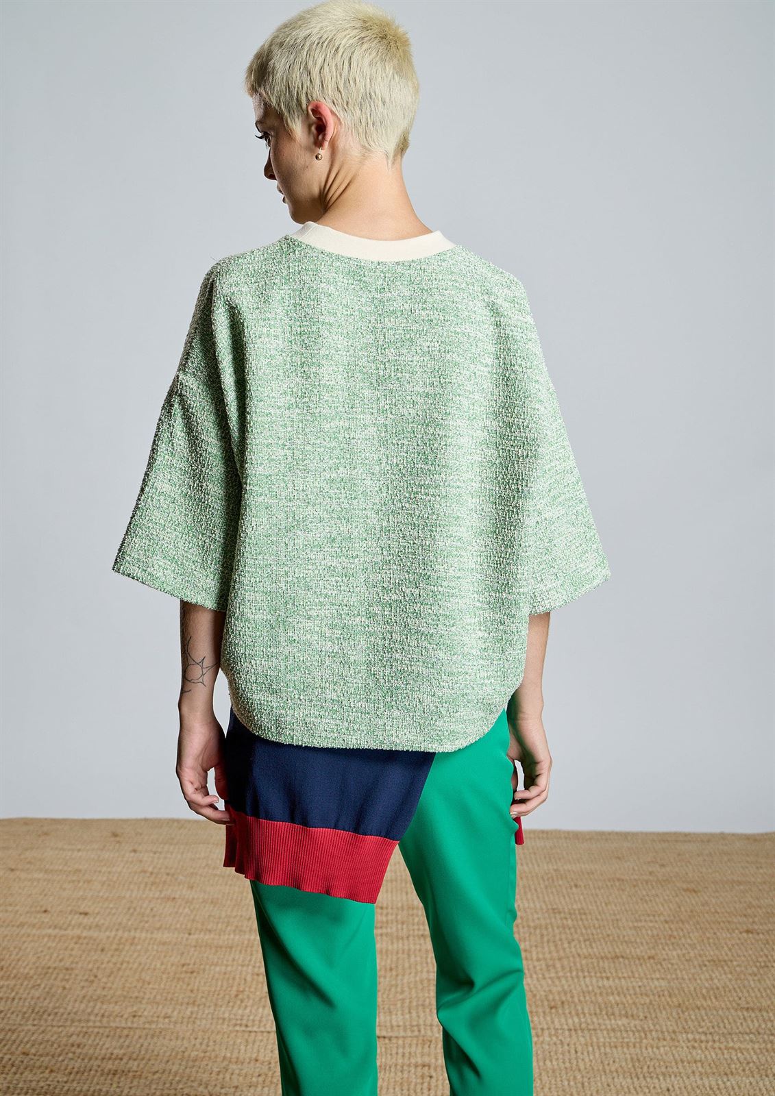 Jersey Alba Conde 2823-505-22 VENICE  verde lurex - Imagen 2