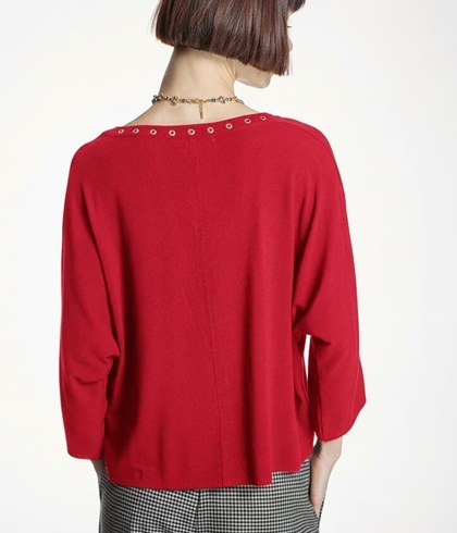 JERSEY Alba Conde 6830 OJALES METÁLICOS  ROJO - Imagen 1