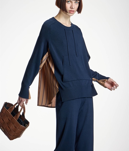 JERSEY Alba Conde 6837 PUNTO COMBINADO AZUL MARINO - Imagen 2