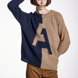 JERSEY Alba Conde 6854 BICOLOR CAMEL Y AZUL MARINO - Imagen 1