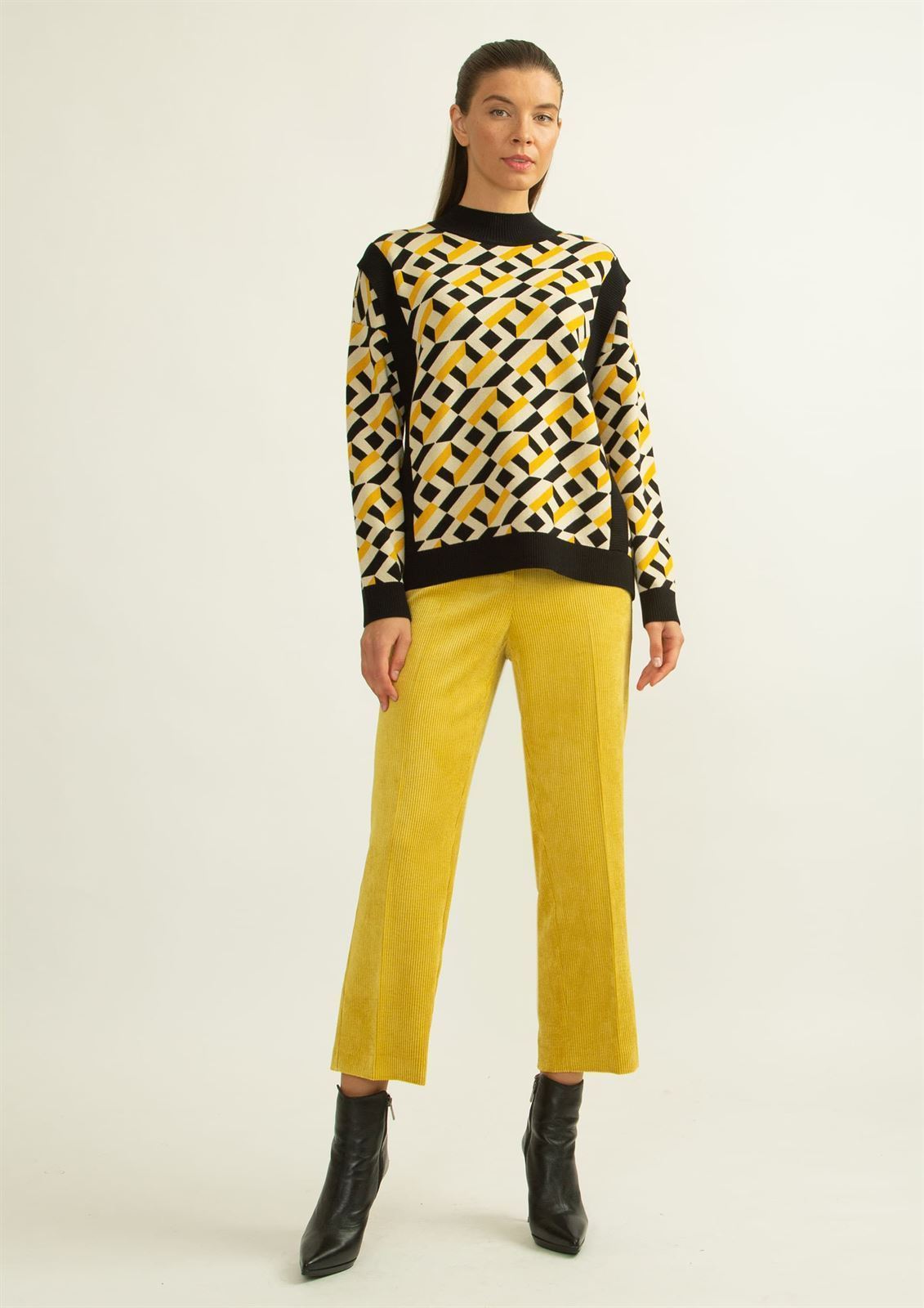 Jersey Alba Conde punto geométrico amarillo - Imagen 5