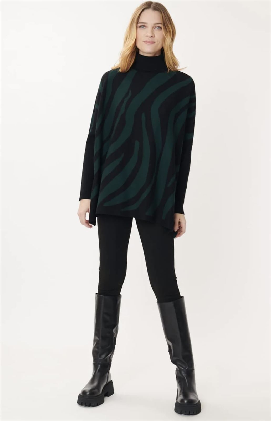 Jersey capaDerhy Joconde biolor verde negro - Imagen 1