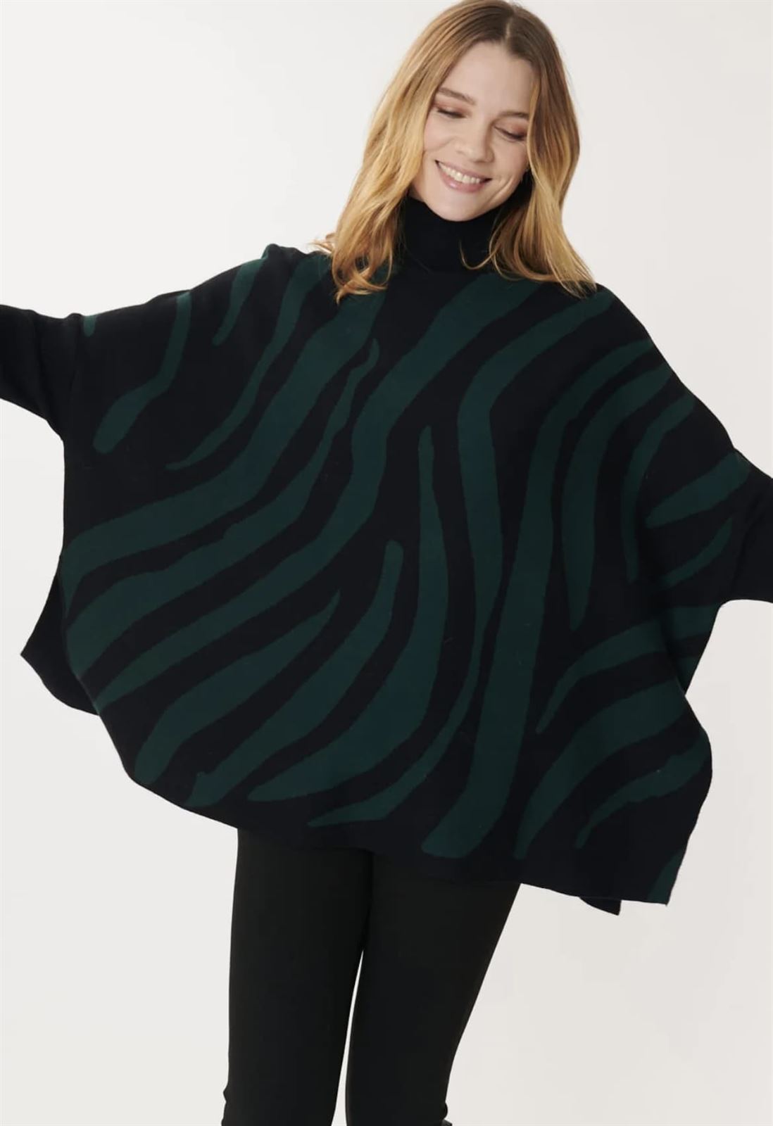 Jersey capaDerhy Joconde biolor verde negro - Imagen 3