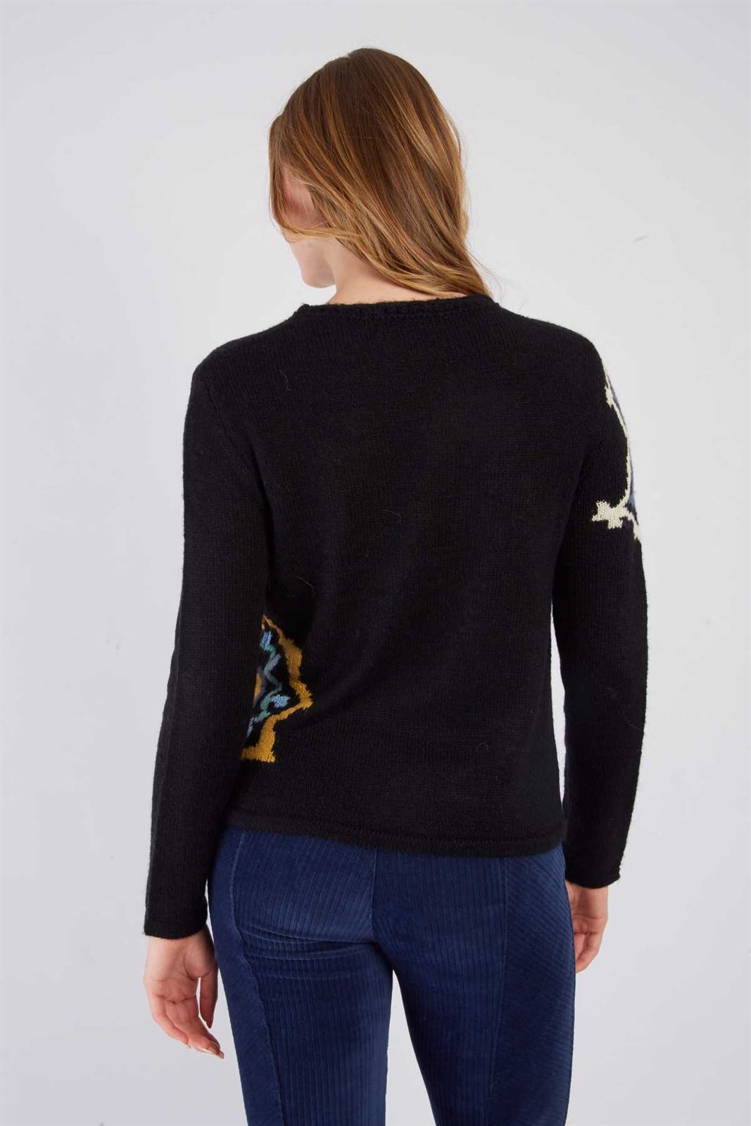 Jersey Derhy ADRIANA punto azul marino con dibujo - Imagen 2