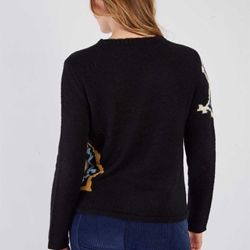 Jersey Derhy ADRIANA punto azul marino con dibujo - Imagen 2