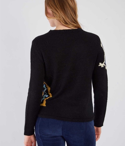 Jersey Derhy ADRIANA punto azul marino con dibujo - Imagen 2