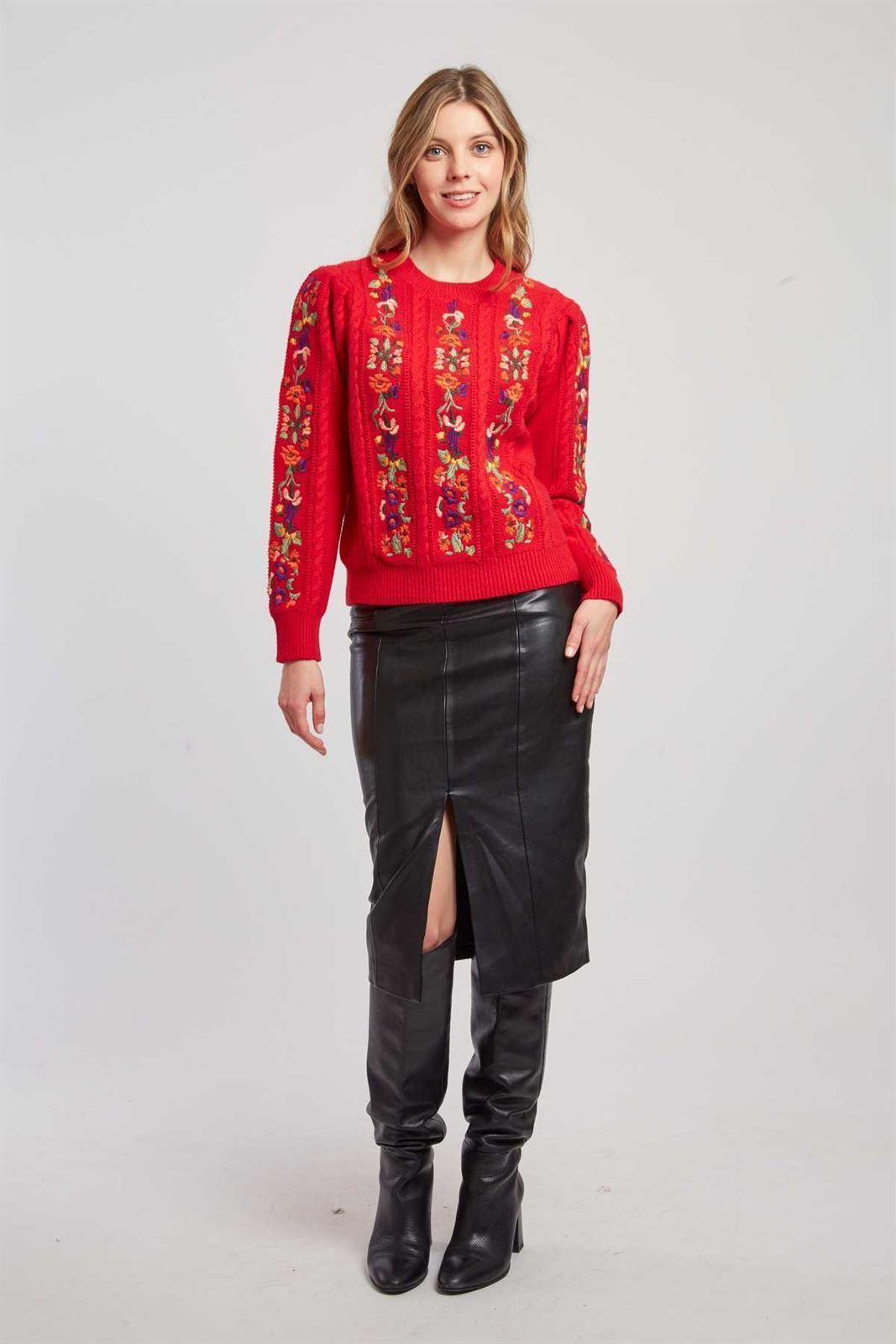 Jersey Derhy CALINE bordado rojo - Imagen 4