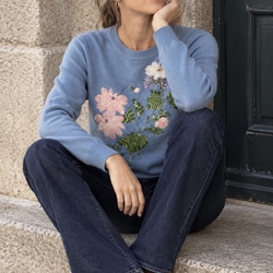Jersey Derhy  NADETTE bordado azul - Imagen 1