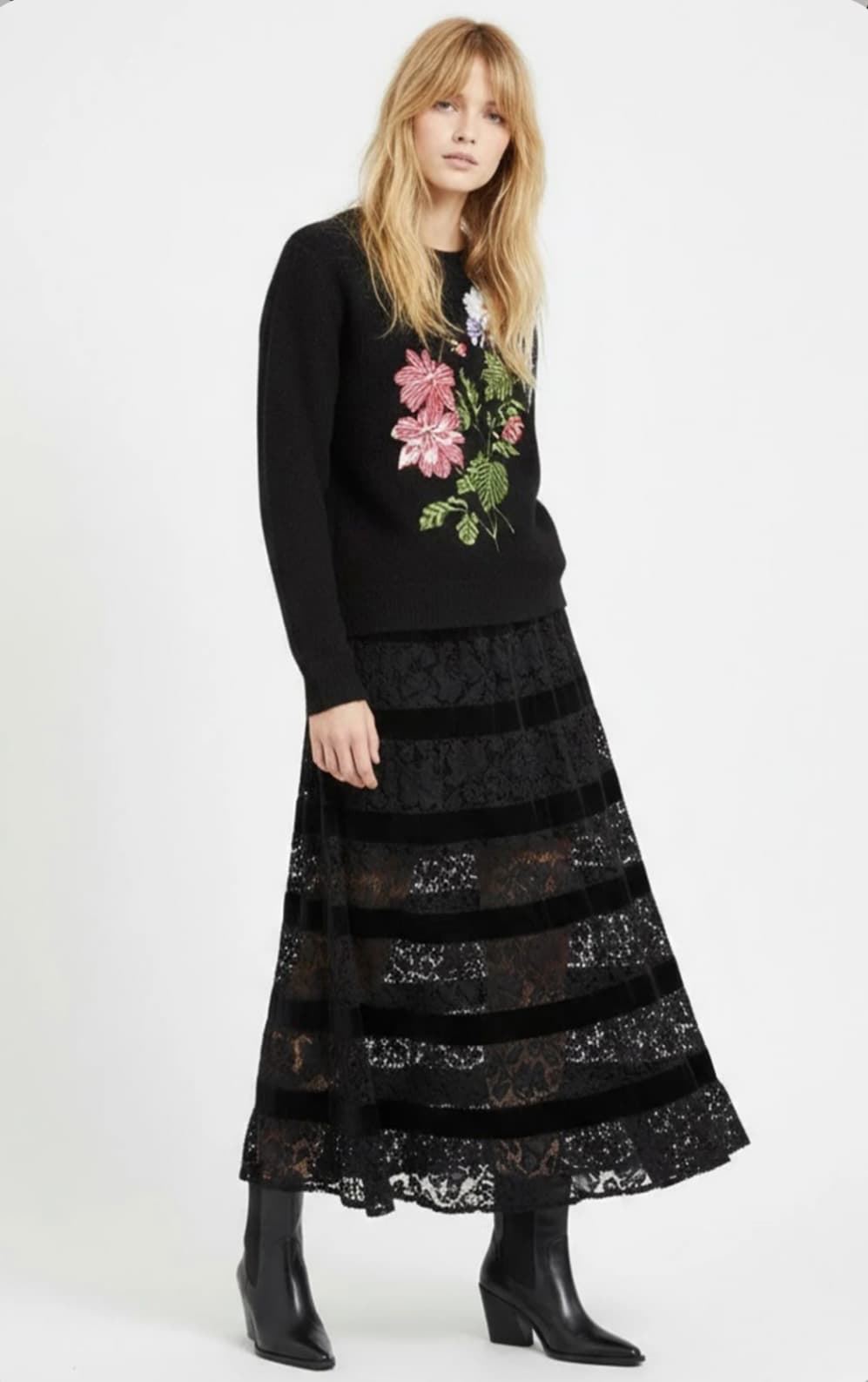 Jersey Derhy NADETTE bordado negro - Imagen 1