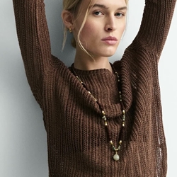 Jersey ese O ese ATRIUM calado marrón chocolate - Imagen 1