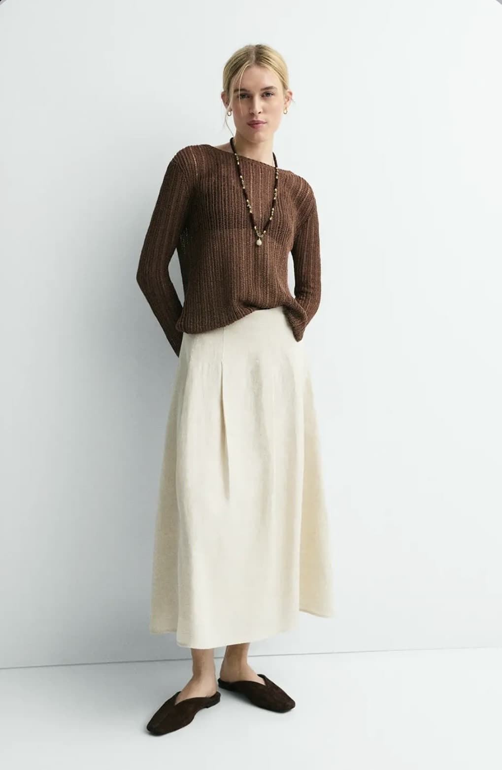 Jersey ese O ese ATRIUM calado marrón chocolate - Imagen 4