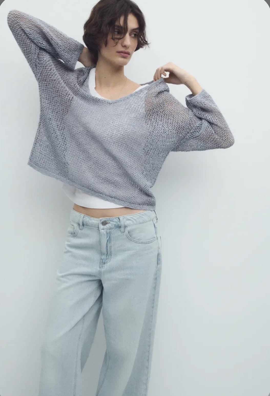 Jersey ese O ese FISHER  calado azul grisáceo - Imagen 2