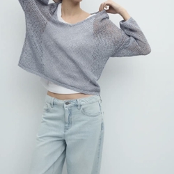 Jersey ese O ese FISHER  calado azul grisáceo - Imagen 2