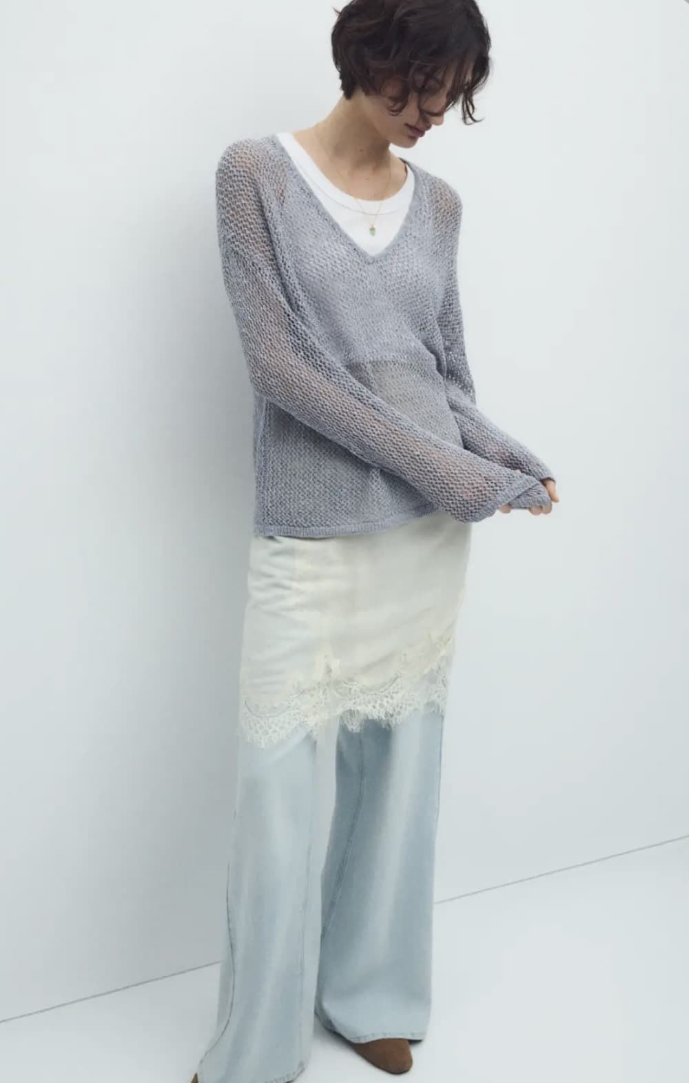 Jersey ese O ese FISHER  calado azul grisáceo - Imagen 3