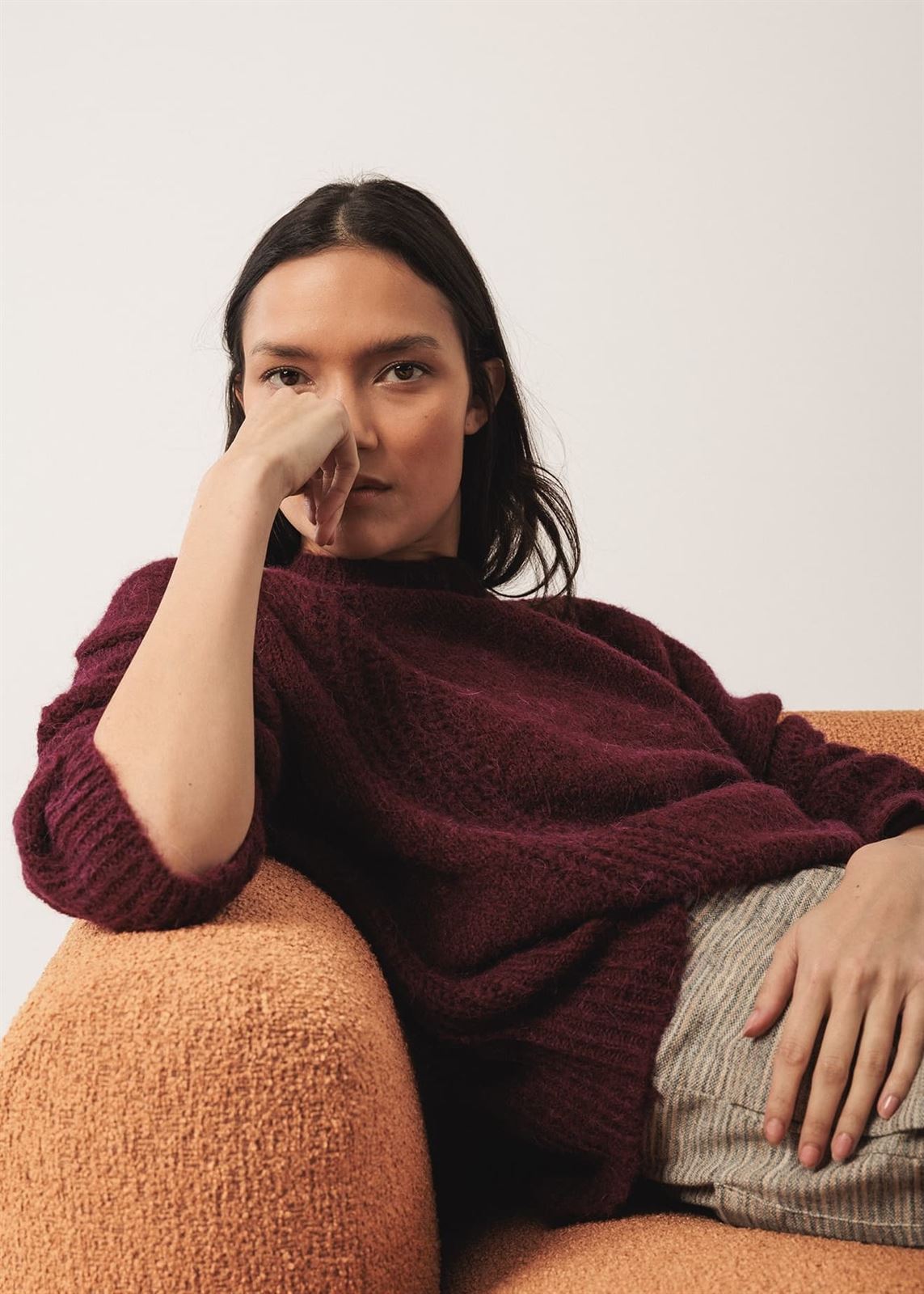 Jersey Indi & Cold ea500 JERSEY LANA DESAGUJADOS granate - Imagen 1