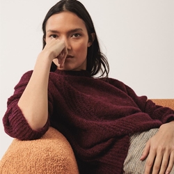 Jersey Indi & Cold ea500 JERSEY LANA DESAGUJADOS granate - Imagen 1