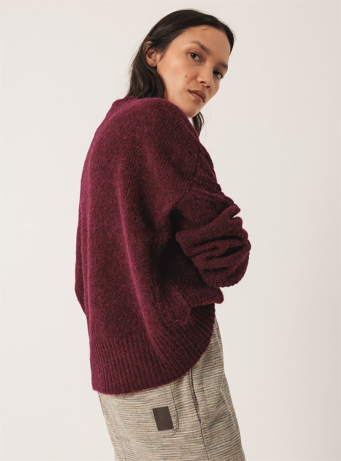 Jersey Indi & Cold ea500 JERSEY LANA DESAGUJADOS granate - Imagen 2