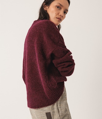 Jersey Indi & Cold ea500 JERSEY LANA DESAGUJADOS granate - Imagen 2