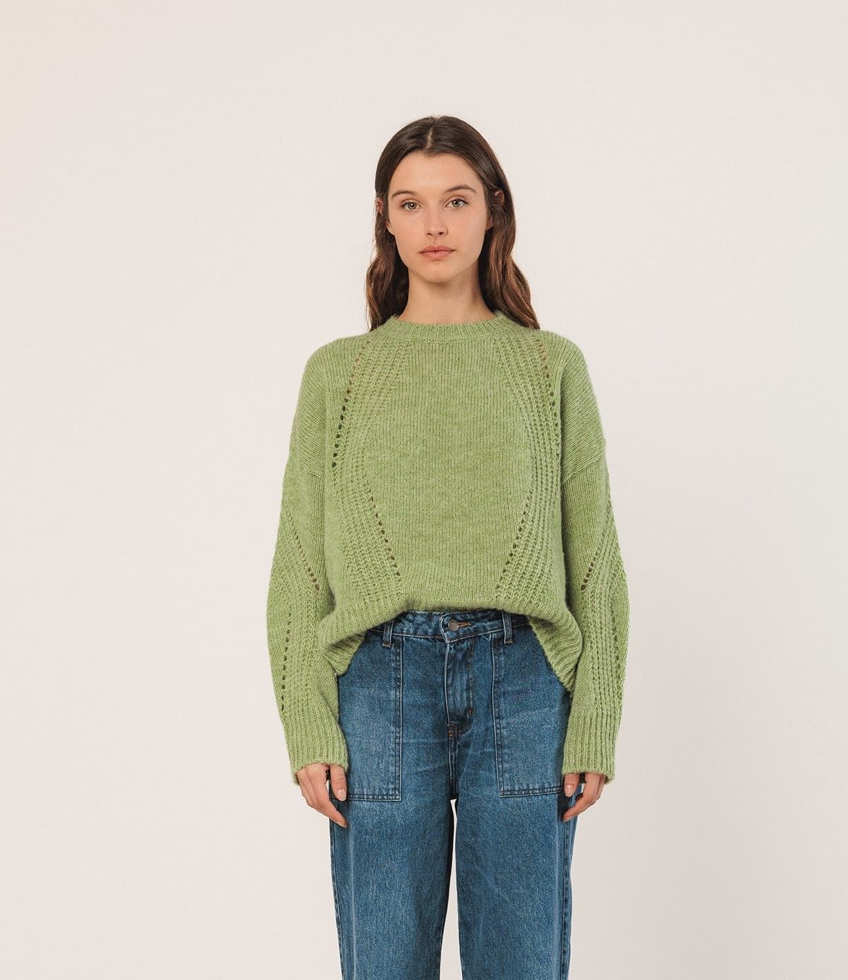 Jersey Indi & Cold ea500 JERSEY LANA DESAGUJADOS verde agua - Imagen 2