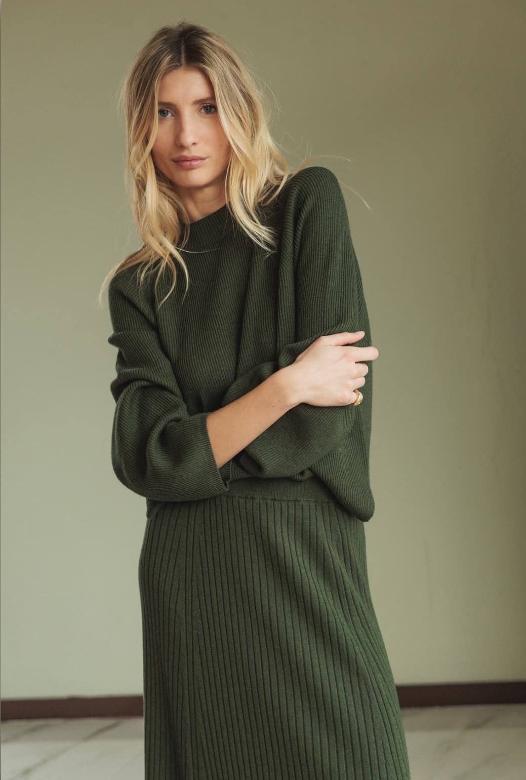 Jersey Indi & Cold punto canale cuello Perkins RD486 KHAKI - Imagen 1