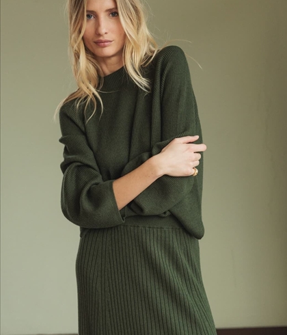 Jersey Indi & Cold punto canale cuello Perkins RD486 KHAKI - Imagen 1