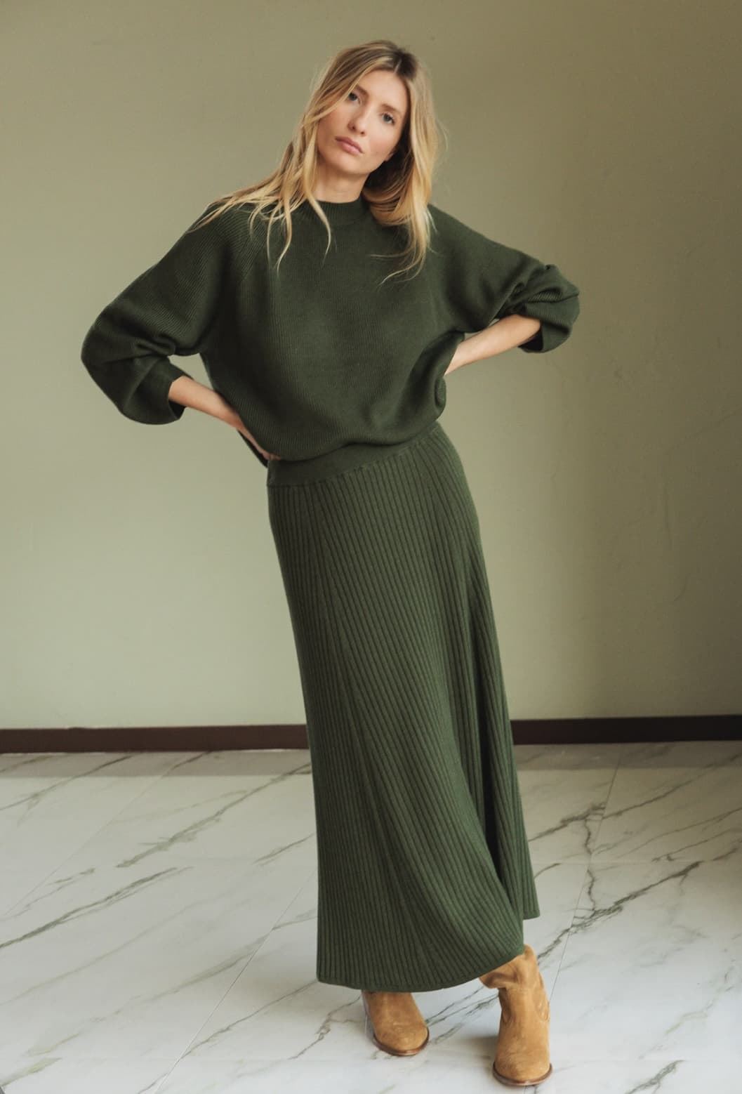 Jersey Indi & Cold punto canale cuello Perkins RD486 KHAKI - Imagen 2