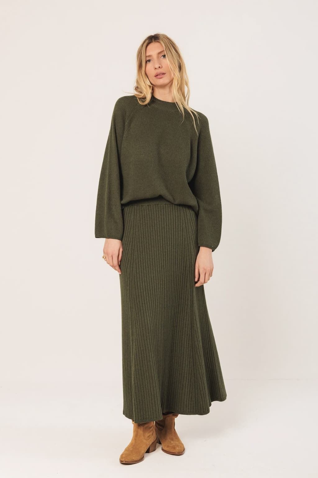 Jersey Indi & Cold punto canale cuello Perkins RD486 KHAKI - Imagen 3