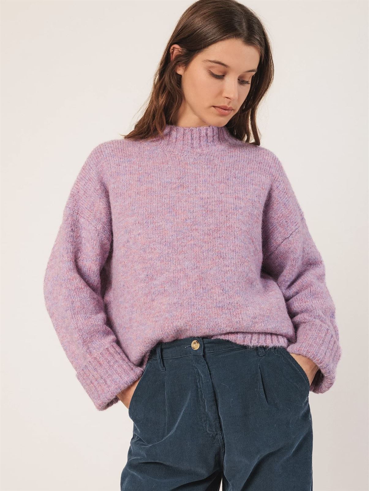 Jersey Indi & Cold rd452 CUELLO PERKINS malva - Imagen 2