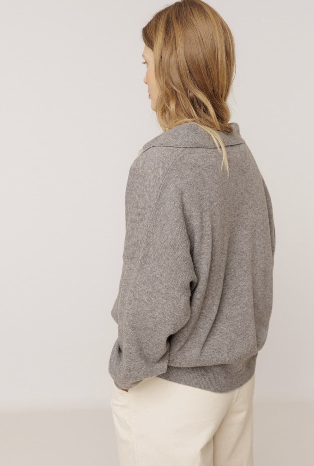 JERSEY Indi & Cold REF. MO540 polo con cashmere gris vigoré - Imagen 1