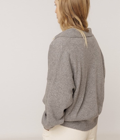 JERSEY Indi & Cold REF. MO540 polo con cashmere gris vigoré - Imagen 1