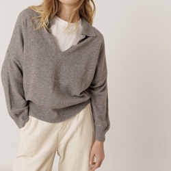 JERSEY Indi & Cold REF. MO540 polo con cashmere gris vigoré - Imagen 2