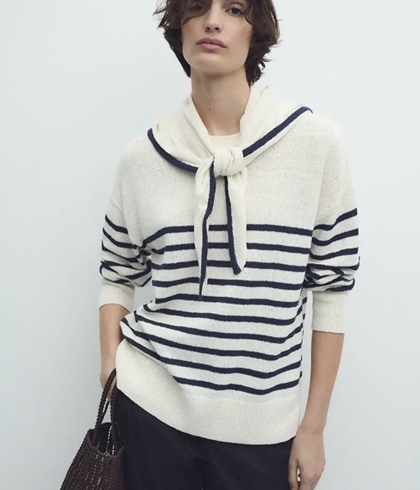 Jersey marinero  ese O ese NEWPORT SET rayas azul marino - Imagen 1