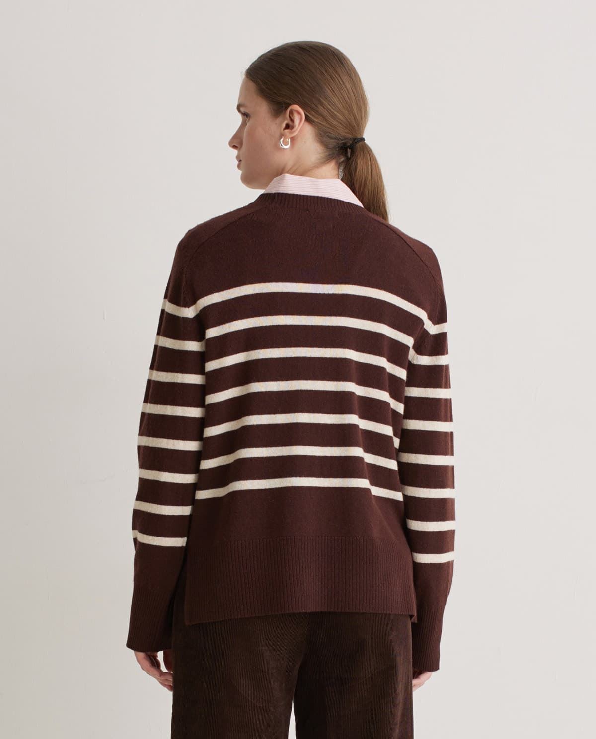 Jersey Yerse 43515  MEZCLA LANA RAYAS MARRÓN - Imagen 2