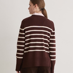 Jersey Yerse 43515  MEZCLA LANA RAYAS MARRÓN - Imagen 2