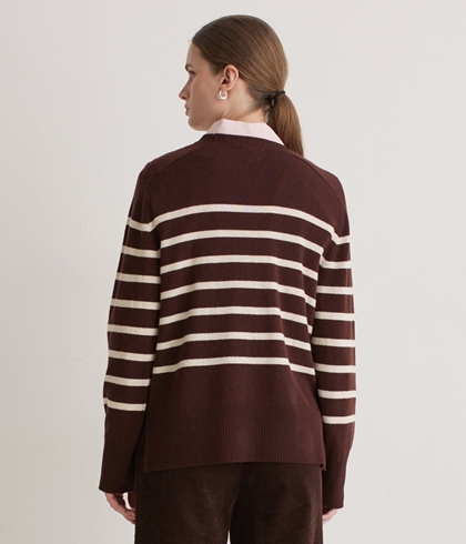 Jersey Yerse 43515  MEZCLA LANA RAYAS MARRÓN - Imagen 2