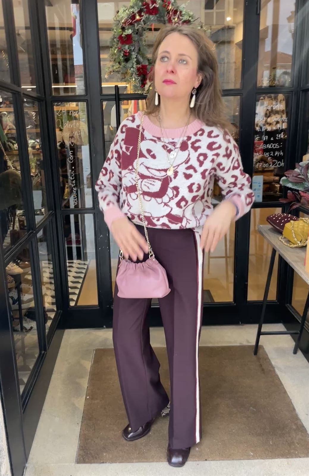 Jersey ZOE print Mickey rosas y granates - Imagen 5