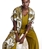 Kimono Alba Conde 2110 largo estampado mostaza verdoso - Imagen 2